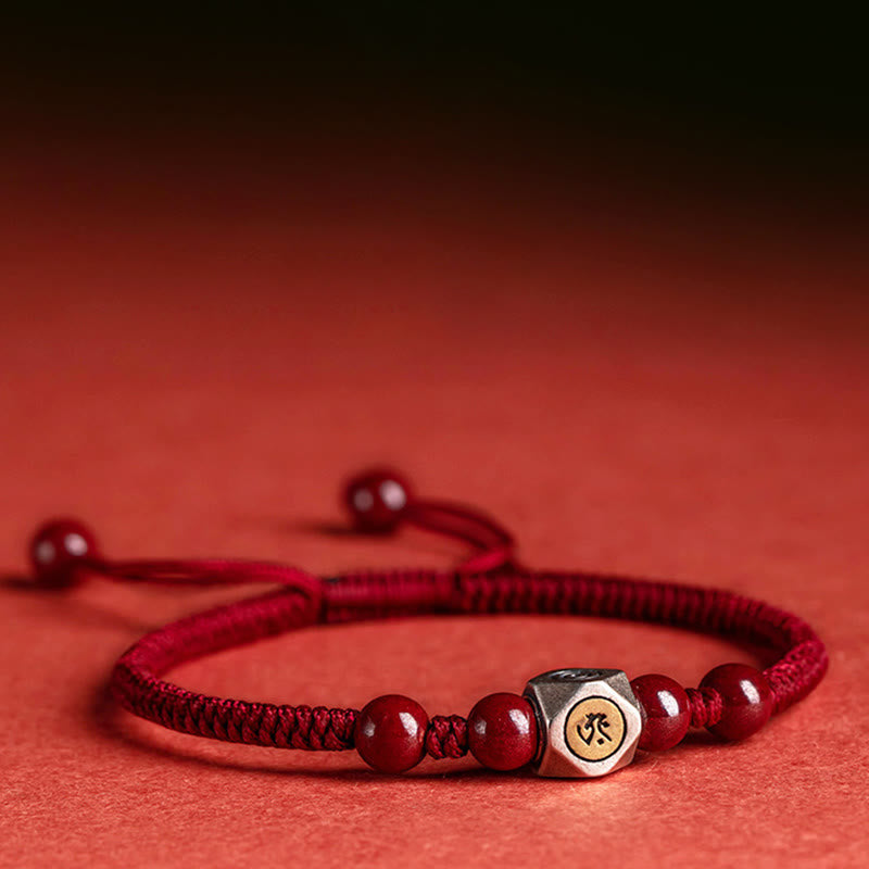 Buddha Stones 925 Sterling Silver Chinese Zodiac Cinnabar Calm Bracelet
