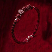 EverestArtstudios Handcrafted PiXiu Cinnabar Wealth Luck Braided Bracelet