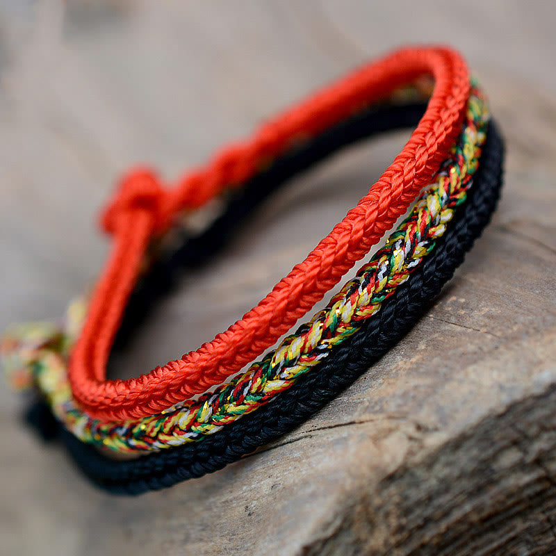 EverestArtStudios Tibetan Handmade Eight Thread Peace Knot Protection Braided String Bracelet