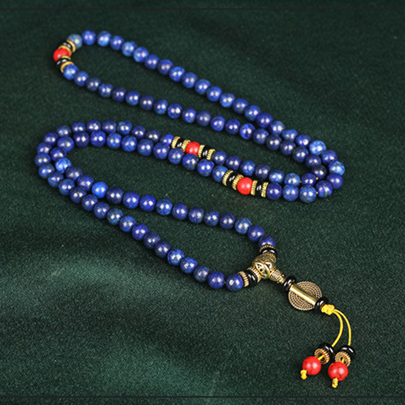 EverestArtStudios Tibetan Mala Lapis Lazuli Lazurite Positive Bracelet