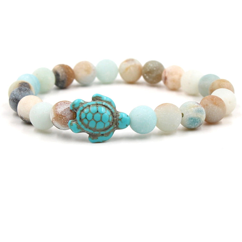 EverestArtStudios Natural Stone Sea Turtle Turquoise Blessing Bracelet