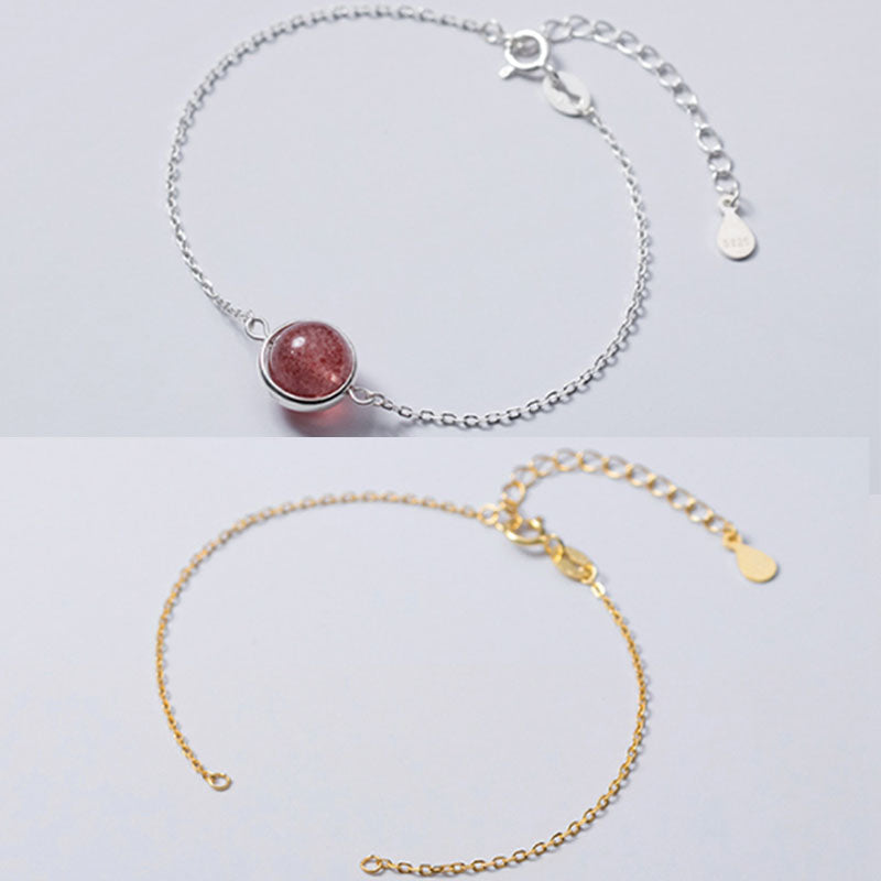 Buddha Stones 925 Sterling Silver Semi-finished Chain Blessing Bracelet