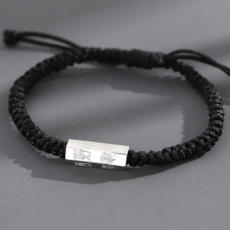 EverestArtstudios 925 Sterling Silver Letter Engraving Blessing String Bracelet