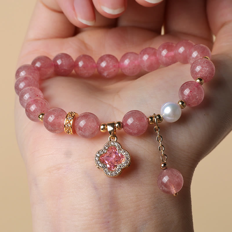 Buddha Stones "Wishing Love and Sweet Blessings" Quartz Bracelet Includes Gift Message Card