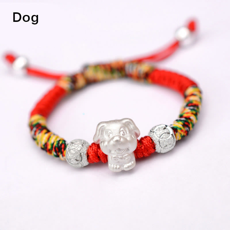 EverestArtstudios 999 Sterling Silver Chinese Zodiac Red Rope Luck Handcrafted Kids Bracelet