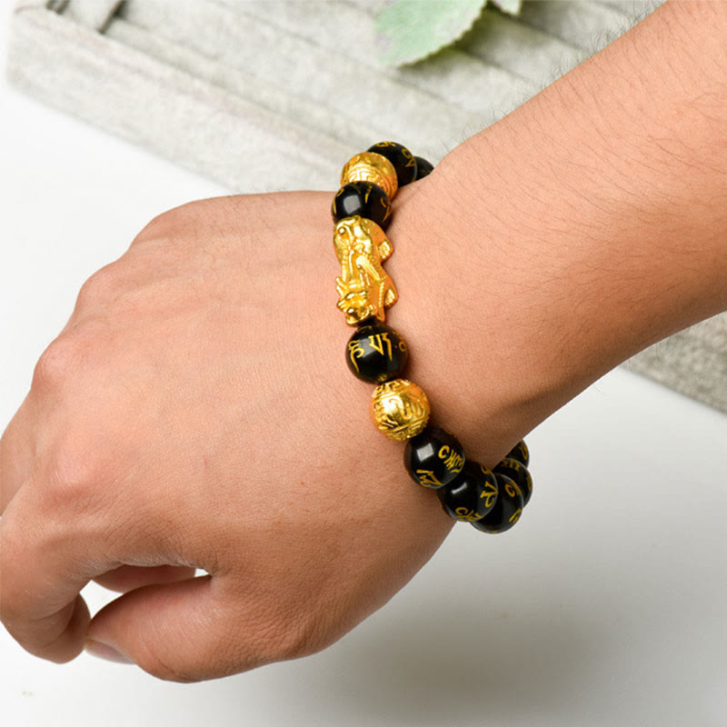 EverestArtStudios FengShui PiXiu Obsidian Wealth Bracelet