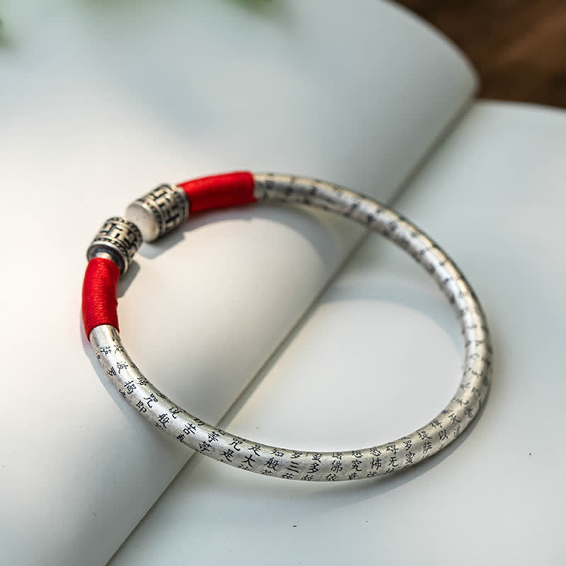 EverestArtstudios Tibet Om Mani Padme Hum Luck Red String Bracelet Bangle