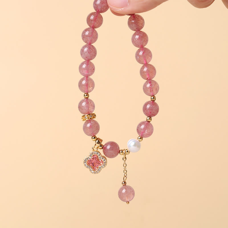 Buddha Stones "Wishing Love and Sweet Blessings" Quartz Bracelet Includes Gift Message Card