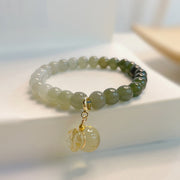 Buddha Stones Natural Hetian Jade Money Bag Charm Bead Prosperity Bracelet