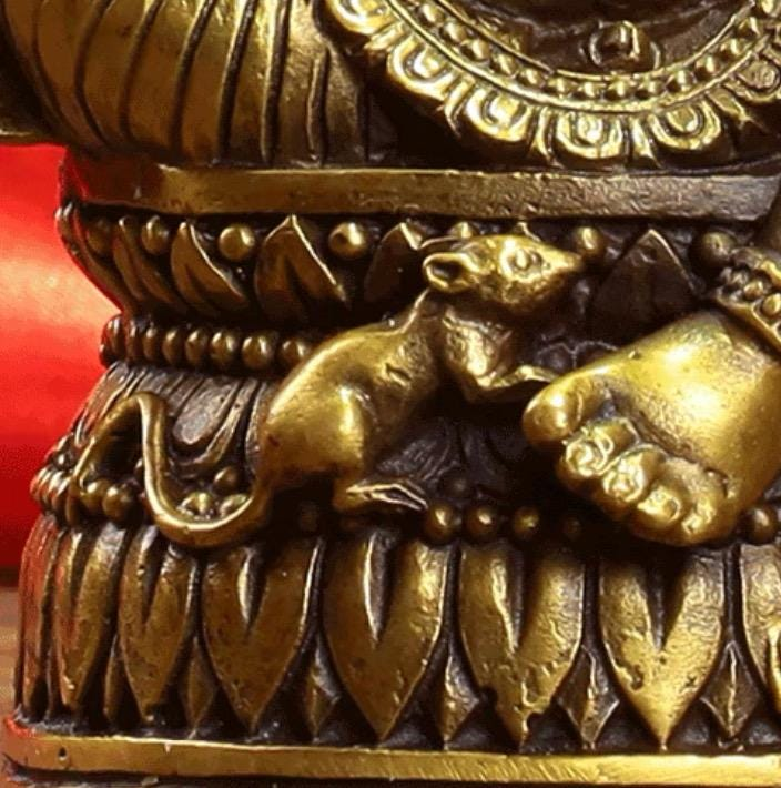 Statue de Ganesha en laiton, 18 cm