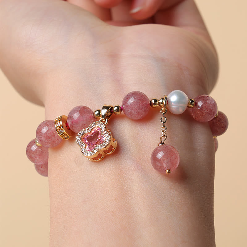 Buddha Stones "Wishing Love and Sweet Blessings" Quartz Bracelet Includes Gift Message Card