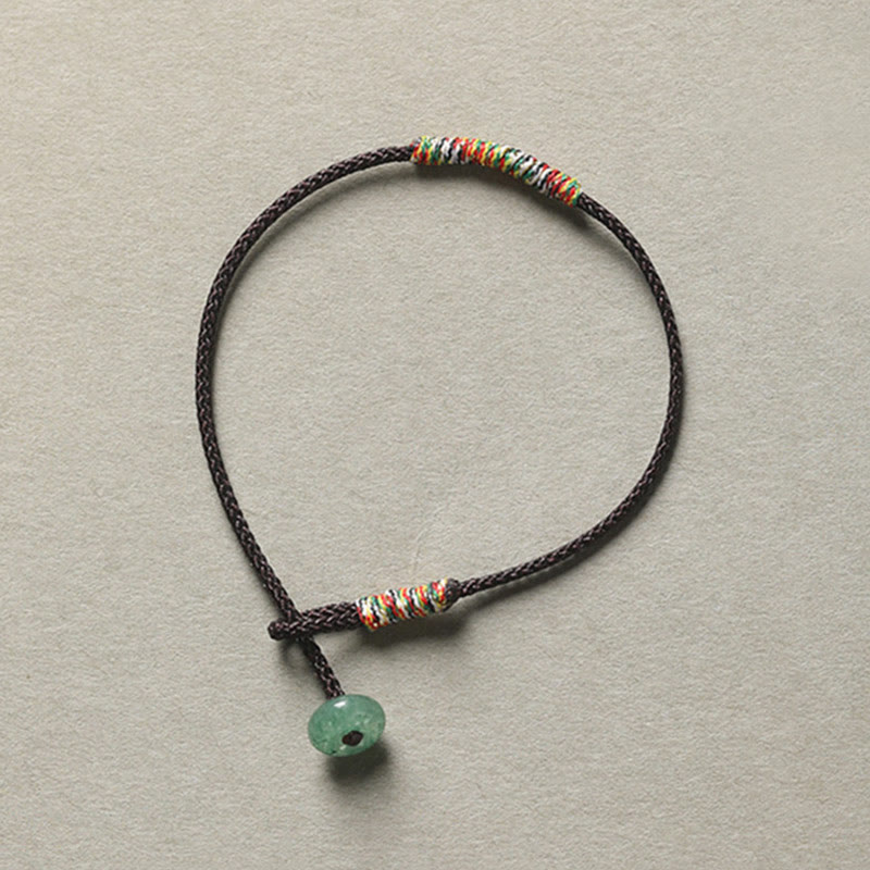EverestArtstudios Tibetan Handmade Green Aventurine Luck Protection Braided Rope Bracelet