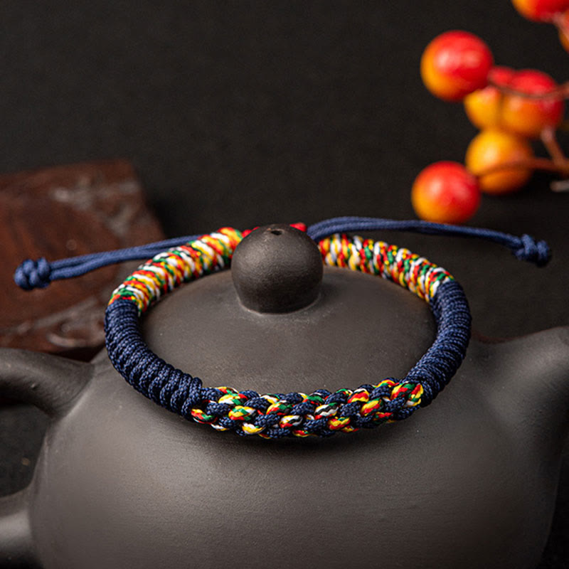 EverestArtstudios Tibetan Handmade Colorful King Kong Knot Luck Braid String Bracelet