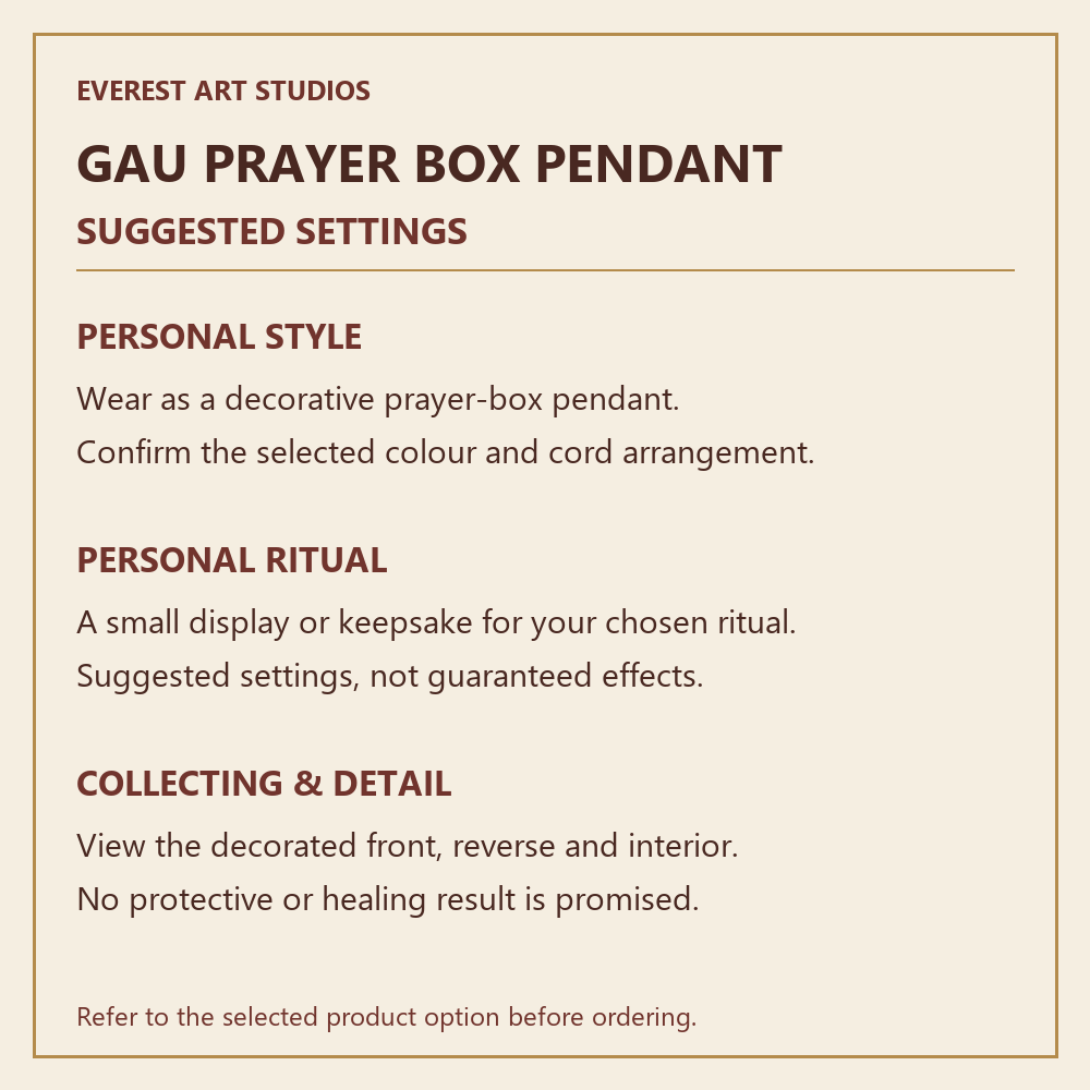 suggested settings