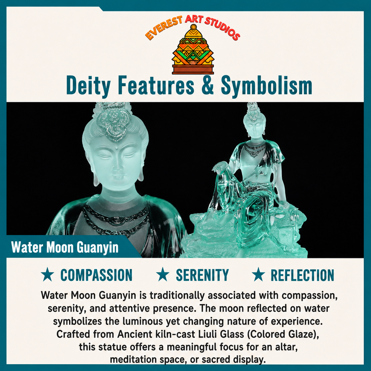Water Moon Guanyin deity and symbolism information card
