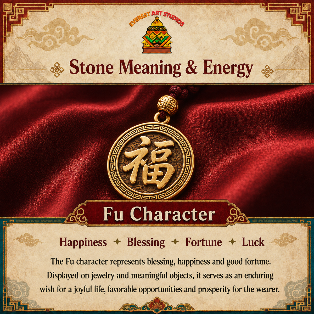 Everest Art Studios fu character meaning and energy
