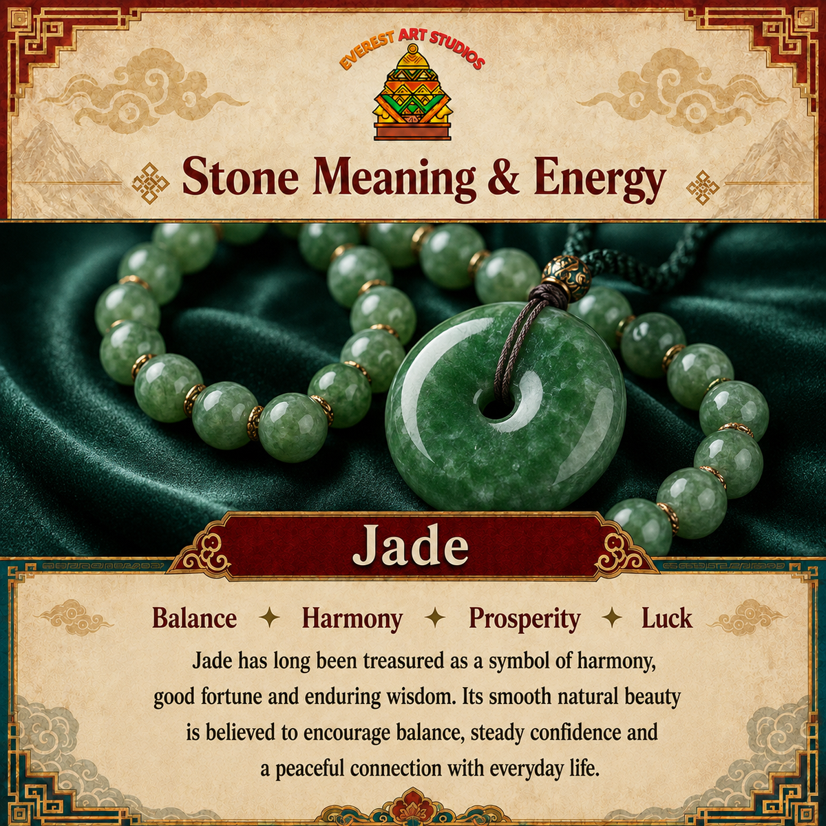 Everest Art Studios jade meaning and energy