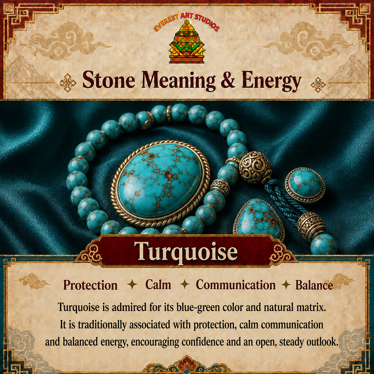 Everest Art Studios turquoise meaning and energy