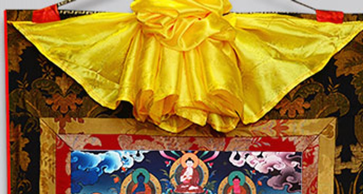 Four-Armed Chenrezig and Three Protectors detail-2