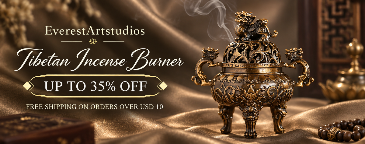 Tibetan Incense Burner collection banner. Up to 35% off. Free shipping on orders over USD 10.