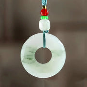 EverestArtstudios Natural Jade Peace Buckle Prosperity Necklace Pendant