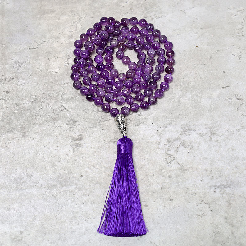 Buddha Stones Tibetan 108 Mala Beads Necklace Yoga Meditation Prayer Beads Necklace