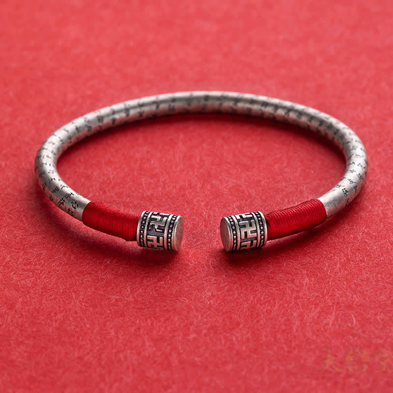 EverestArtstudios Tibet Om Mani Padme Hum Luck Red String Bracelet Bangle