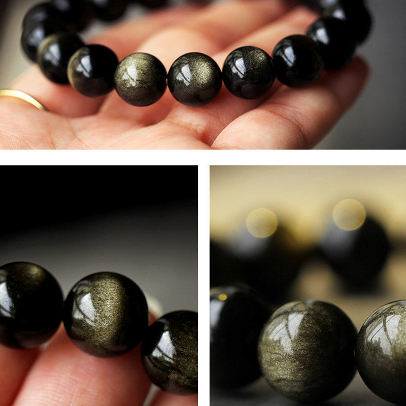 Buddha Stones Chinese Zodiac Obsidian Purification Bracelet