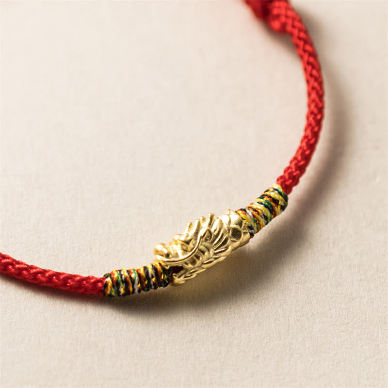 EverestArtstudios 925 Sterling Silver Year of the Dragon Luck Strength Red Rope Bracelet