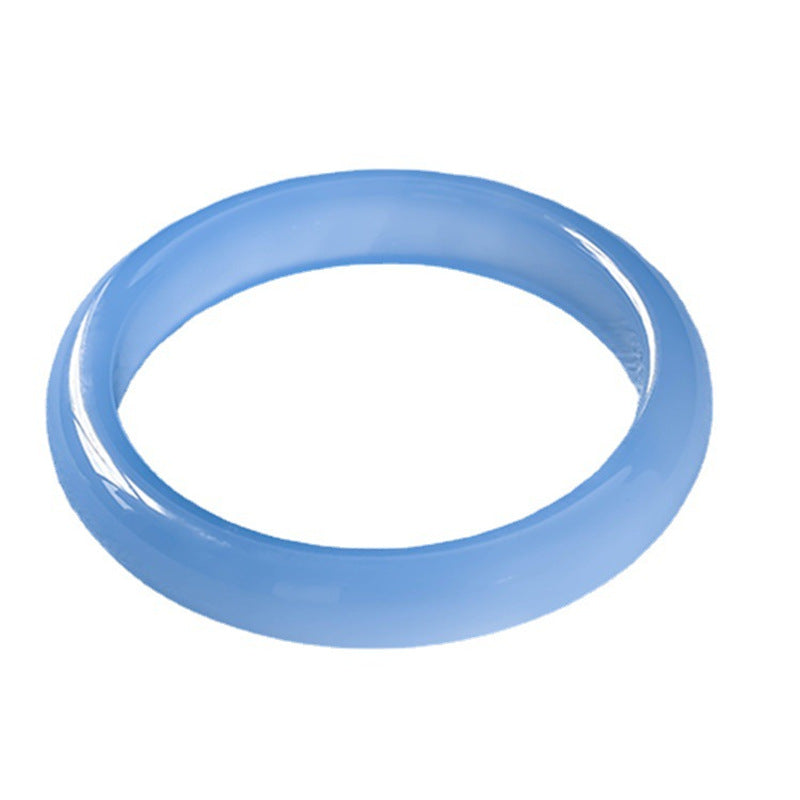 Buddha Stones Blue Chalcedony Emotional Balance Bracelet Bangle