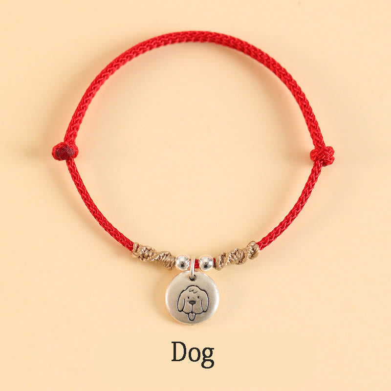 Buddha Stones Handmade 999 Sterling Silver Year of the Dragon Cute Chinese Zodiac Luck Braided Bracelet (Extra 35% Off | USE CODE: FS35)