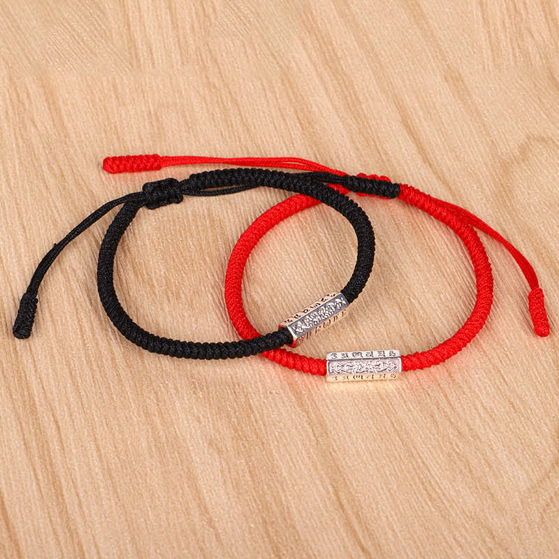 EverestArtstudios Om Mani Padme Hum Luck Protection Red String Bracelet
