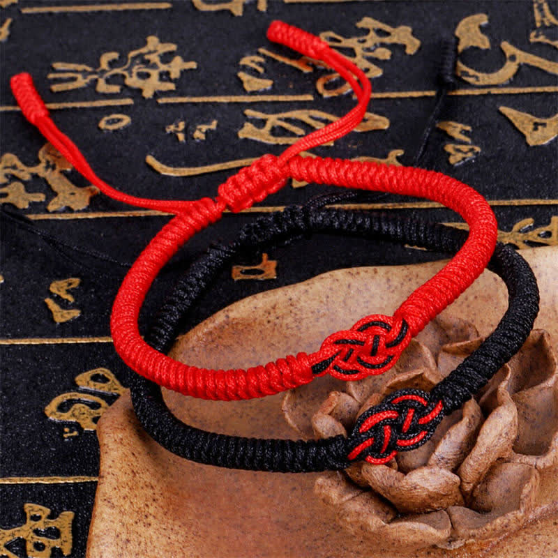 EverestArtstudios 2Pcs Tibetan Luck Chinese Knot Protection String Bracelet
