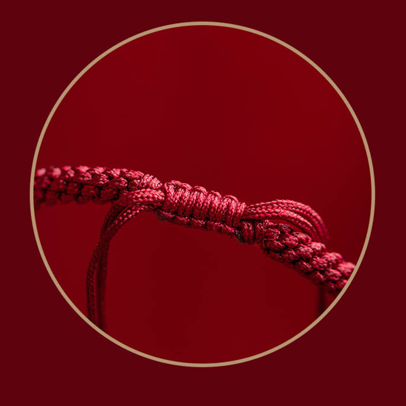 EverestArtstudios Tibet Cinnabar Om Mani Padme Hum Engraved Blessing Braided Bracelet