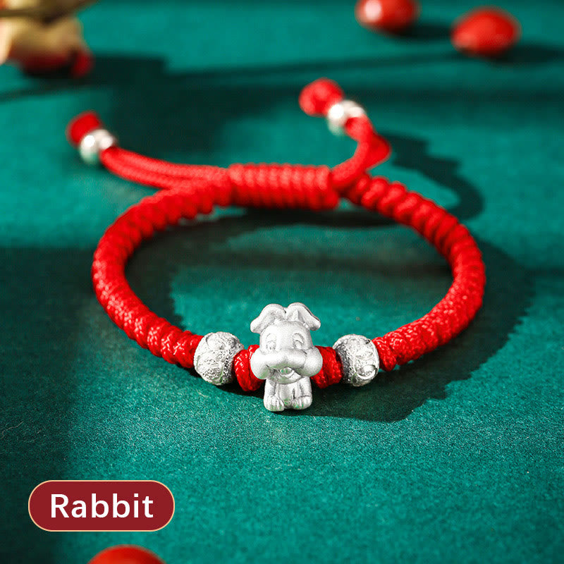 EverestArtstudios 999 Sterling Silver Chinese Zodiac Red Rope Luck Handcrafted Kids Bracelet