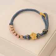 Buddha Stones Peach Blossom Design Wealth String Bracelet