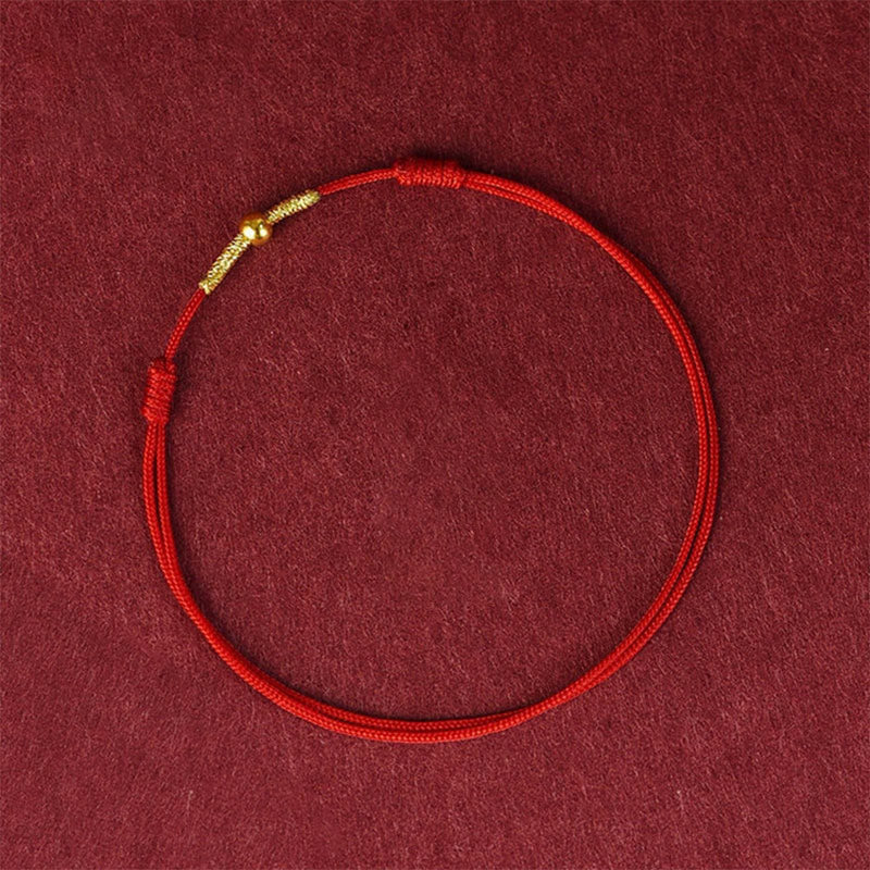 EverestArtStudios 925 Sterling Silver Golden Bead Protection Braided Rope Bracelet Anklet