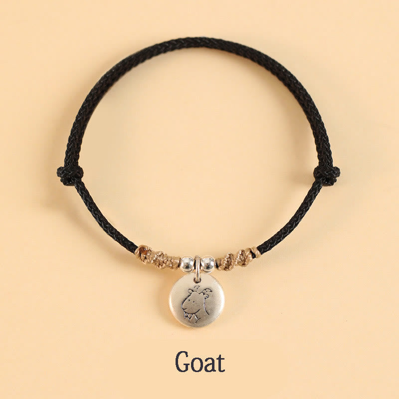 Buddha Stones Handmade 999 Sterling Silver Year of the Dragon Cute Chinese Zodiac Luck Braided Bracelet (Extra 35% Off | USE CODE: FS35)
