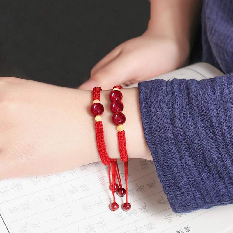 EverestArtstudios Cinnabar Blessing Red String Bracelet For Kids