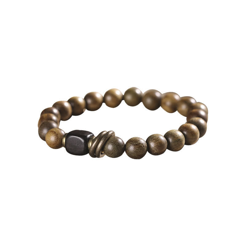 Buddha Stones Tibetan Green Sandalwood Crystal Soothing Peace Bracelet