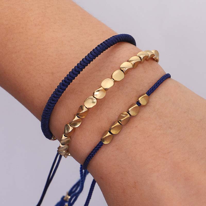 EverestArtStudios 3 PCS Tibetan Copper Beads Healing Protection Luck Bracelet Set