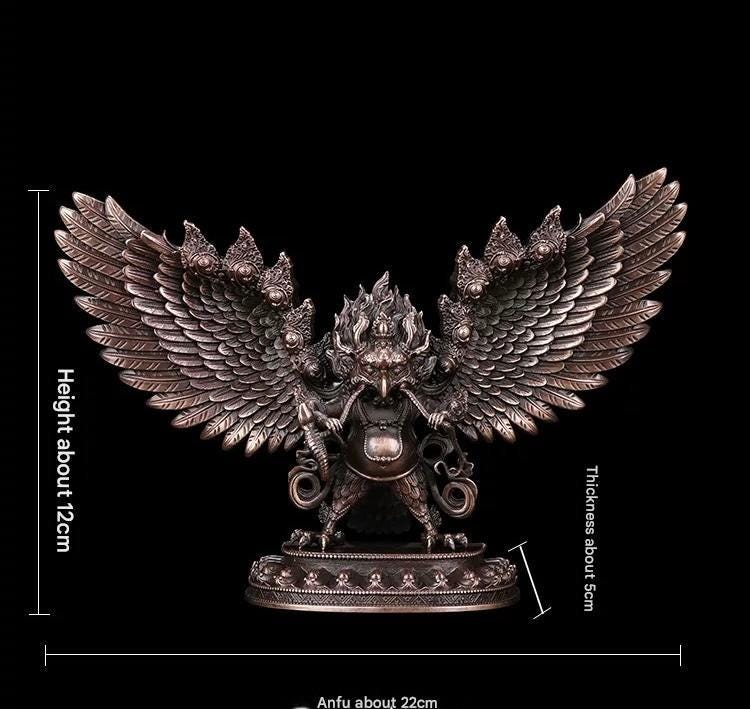 Handcrafted Tibetan Garuda statue made copper handmade protection wisdom and strength ideal gifts for home decor and spiritual spaces