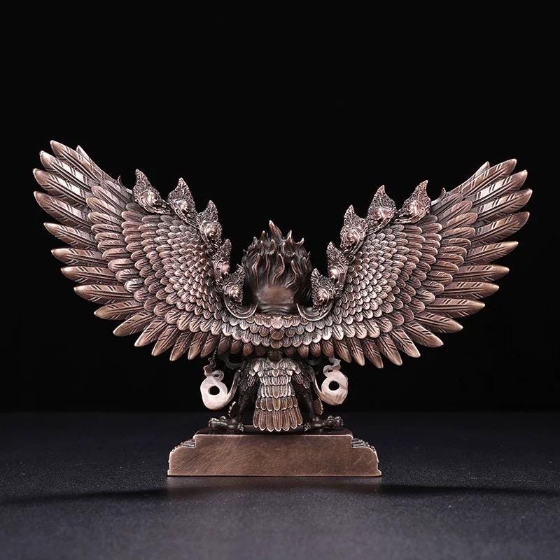 Handcrafted Tibetan Garuda statue made copper handmade protection wisdom and strength ideal gifts for home decor and spiritual spaces