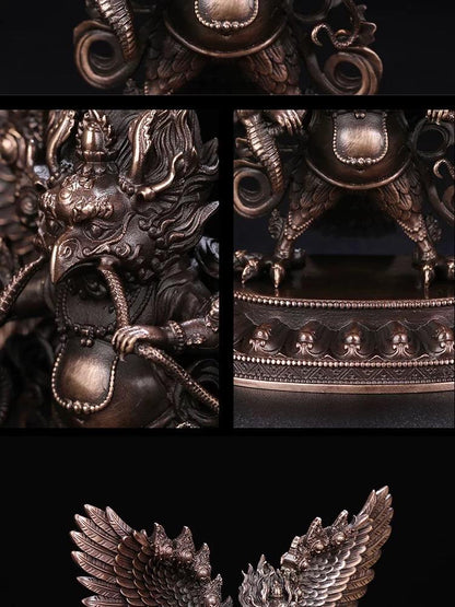Handcrafted Tibetan Garuda statue made copper handmade protection wisdom and strength ideal gifts for home decor and spiritual spaces