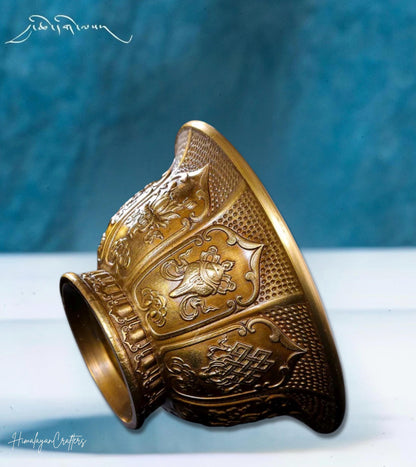 Handcrafted Copper Brass Offering Bowl Tibetan Buddhist Altar Cup for Rituals Meditation Incense Offerings