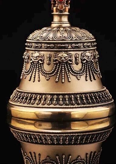 Handcrafted Tibetan Vajra Bell & Dorje Set, Brass, Spiritual Ritual Meditation Buddhist Decor Sacred Power Wisdom Symbol
