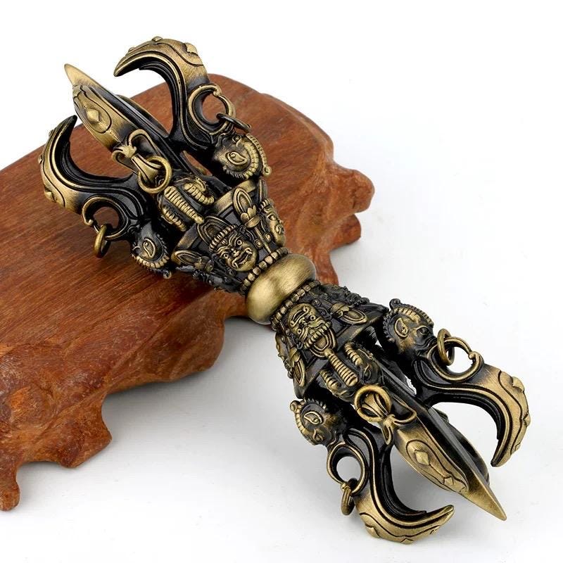 Handcrafted Vajra Dorjee Nepalese Brass Handmade Tibetan Style gift Tibetan Vajra Dorje Sacred Buddhist Ritual