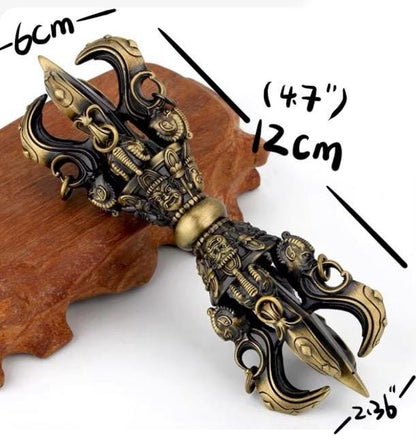 Handcrafted Vajra Dorjee Nepalese Brass Handmade Tibetan Style gift Tibetan Vajra Dorje Sacred Buddhist Ritual