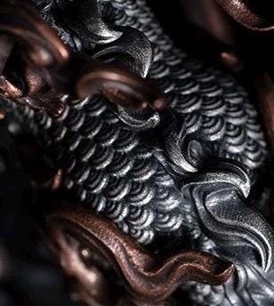 Kirin-Statue aus Kupfer mit Bronzefinish