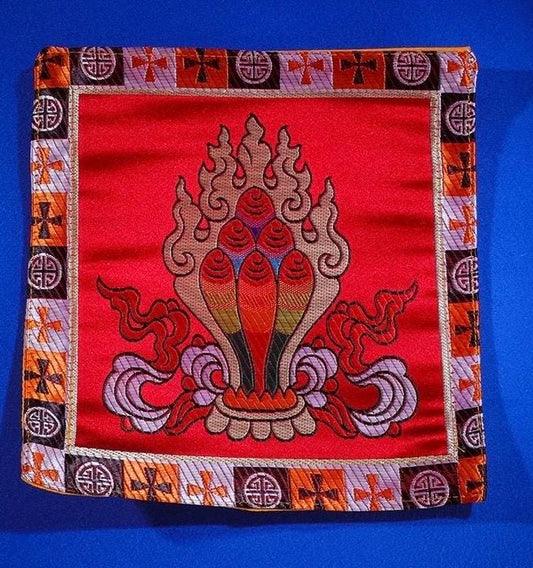 Handcrafted Cushion Tibetan Ritual Altar Mat Eight Auspicious Symbols Fabric Gift